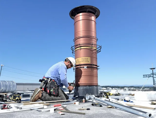 Installed chimney liner by North Haven Chimney Sweep in North Haven, CT