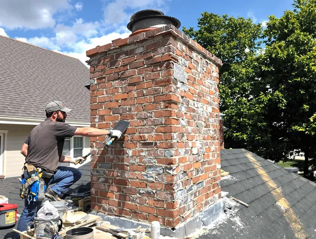 Completed chimney rebuild by North Haven Chimney Sweep in North Haven, CT