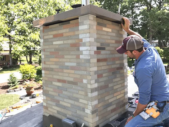 North Haven Chimney Sweep completing a modern chimney remodel in North Haven, CT