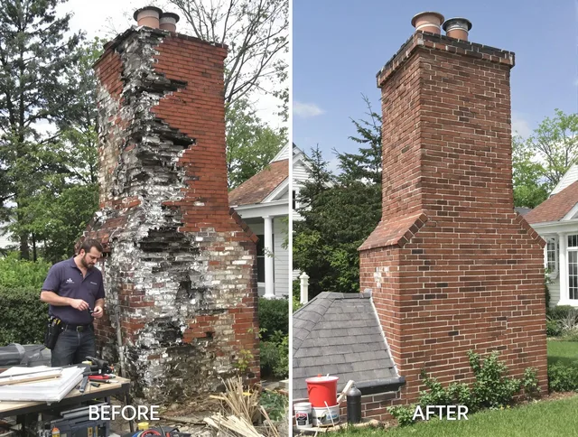 North Haven Chimney Sweep performing a full chimney restoration in North Haven, CT