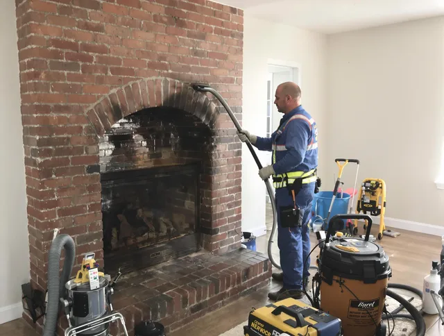 North Haven Chimney Sweep expert performing detailed chimney sweep in North Haven, CT