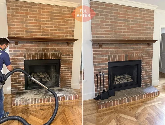 North Haven Chimney Sweep carefully sanitizing a fireplace in North Haven, CT