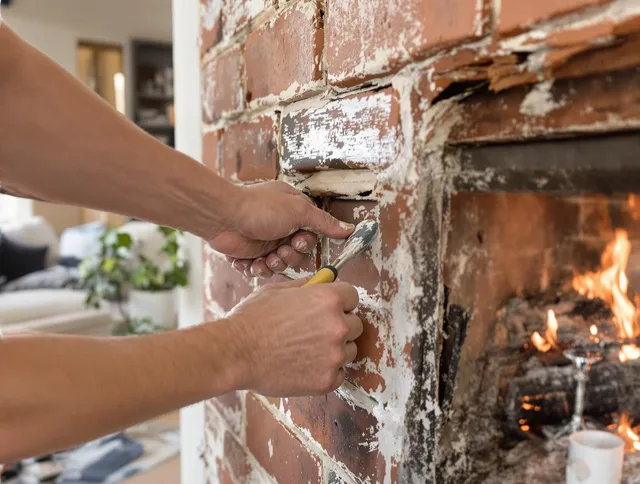 Routine fireplace repair by North Haven Chimney Sweep in North Haven, CT